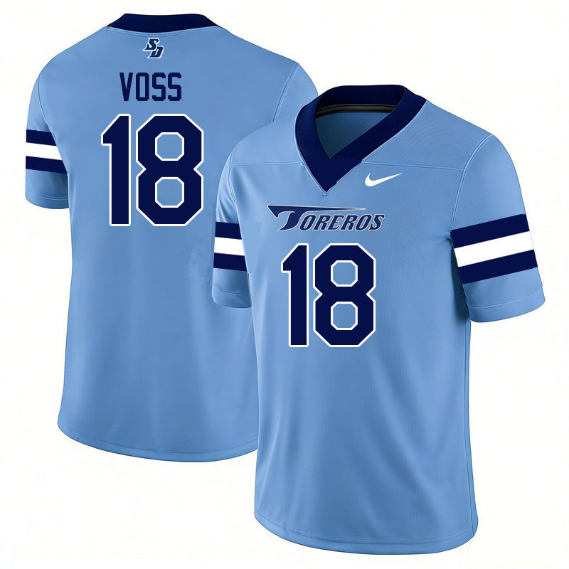 San Diego Toreros #18 Tyler Voss College Football Jerseys,Uniforms-Light Blue